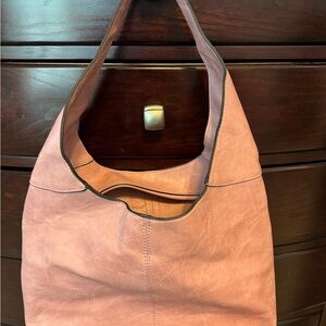 Pink Leather Hobo Bag